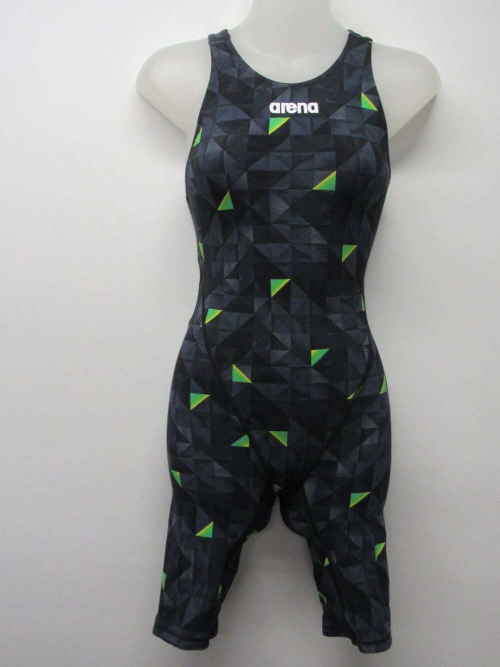 Arena FINA Powerskin Open Back Tech Knee Suit Women's sz XS-Small Black Geo